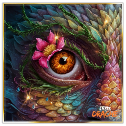 Bunter Drache mit Blume