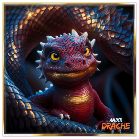 Der Drachen Schwanz mit goldenen Schuppen